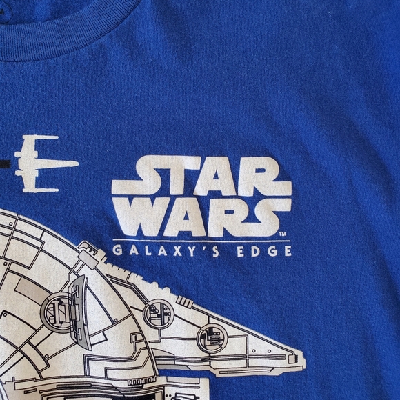 Star Wars Galaxy's Edge Tee T-Shirt Royal Blue Cast Member Exclusive Size Med - Picture 2 of 6